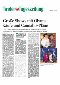 Tiroler Tageszeitung - Große Shows mit Obama, Käufe und Cannabis-Pläne